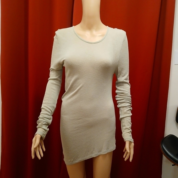 Calvin Klein Dresses & Skirts - Calvin Klein Asymmetrical Gray Sheer Vintage Top/Dress size M